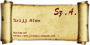 Szijj Alex névjegykártya